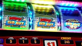 *High Limit* Red Hot 7s Bonus and liveplay Max Bet fun! Spitfire Multipliers.