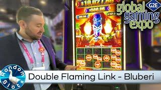 Double Flamin' Link Blazing Tiki Slot Machine by Bluberi at #G2E2022