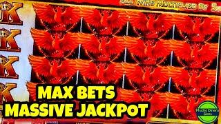 MASSIVE JACKPOT ON RED PHOENIX SLOT/ HUGE WINS/ FREE GAMES BIG PAYOUTS/ STACKED FULL SCREEN WILDS