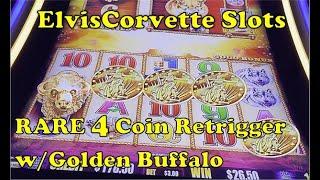 Buffalo Gold | First Time 4 Coin Retrigger w/Golden Buffalo