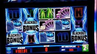 High Voltage BlackOut  Slot Machine Bonus Win $6 Bet !!!!!  Nice Line Hit