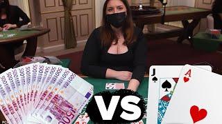 Live Blackjack vs. 5000 Euro - Highroller Action!