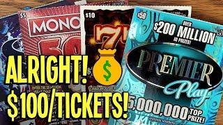 Going BIG! NICE!  $50 TICKET!  PLAYING $100 in TX Lottery Scratch Offs