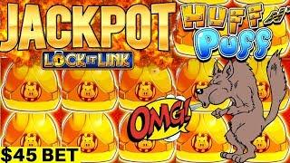 2 HANDPAY JACKPOTS On High Limit Huff N Puff Slot Machine - $45 BET | High Limit Slot In Las Vegas