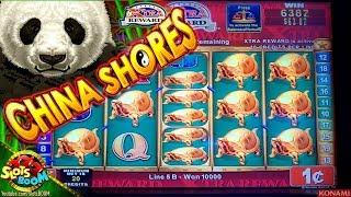 China Shores BIG BONUSES!!! Max Bet 1c Konami Slot in Morongo Casino