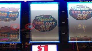Jackpot Live•Triple Double Red Hot 9 Lines / Triple Diamond Strike 9 Lines Slot @ San Manuel Casino