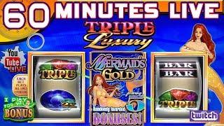 • 60 MINUTES LIVE • MERMAID'S  GOLD TRIPLE LUXURY • THE SLOT MUSEUM