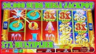 20,000 SUBSCRIBERS  MEGA JACKPOT ON RED FORTUNE HIGH LIMIT SLOT MACHINE