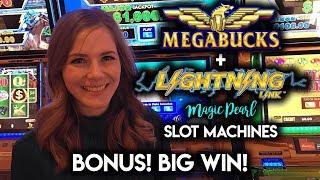 Taking a Shot at MEGABUCKS + BIG Win on Lightning link Magic Pearl! Happy Valentines Day!!!