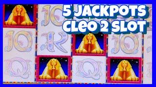 5 JACKPOTS ON CLEO 2 / HIGH LIMIT LIVE SLOT PLAY LOT'S OF JACKPOTS l