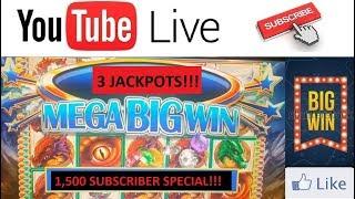 3 JACKPOT HAND PAYS Dragon's Realm $25 HIGH LIMIT Sizzling Slot Jackpots Casino Videos