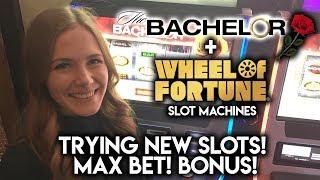 NEW  3 Reel Slot The Bachelor and Wheel of Fortune MAX BET!  BONUS!