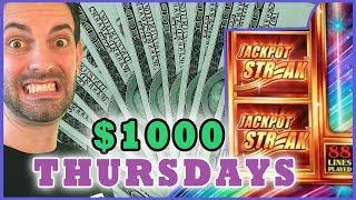 $1000 Jackpot Streak  Thousand Dollar Thursdays  Slot Machines and Pokies w/ Brian Christopher