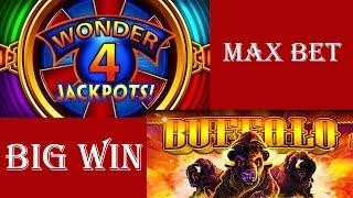 Wonder 4 Jackpot - max bet ($2.5 per game) - Buffalo Deluxe - BIG WIN linehit - Slot Machine Bonus