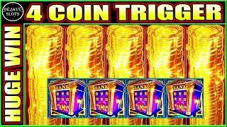 4 COIN TRIGGER PAYS HUGE WIN! PIGGY BANKIN SLOT MACHINE