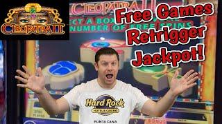 Huge Bonus Jackpot Retrigger Win on Cleopatra II  Big Wins at The Hard Rock Punta Cana
