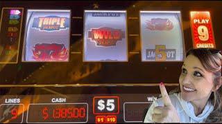 Great Run on the New Blazing Sevens Slot Machine - $45 Bet/9 Lines plus Triple Red Hot 7s!
