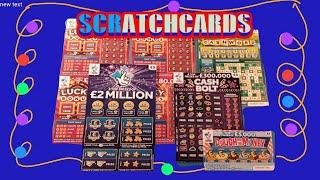 £2 Million Blue..Scratchcard..Lucky Bonus..Scrabble.CASH BOLT.Dough Money..etc