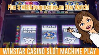 Winstar Casino Slot Machine Live Play!  Triple Jackpot Gems & Star Watch MEGA Hit!