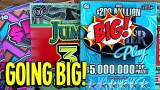 Going BIG!  $50 TICKET + JUMBO BUCKS  Pink Diamond 7s!  $100 in TX Lottery Scratch Offs