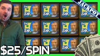 BIGGEST HAND PAY JACKPOT on Youtube on $25/SPIN on HIGH LIMIT MONEY RAIN Slot Machine W/ SDGuy1234