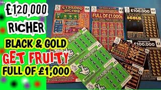 CRACKING GAME..£1,000s..BLACK & GOLD..GET FRUITY..£120,000 RICHER..HOT MONEY..GREEN DOUBLERS