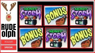 RUDEolph Christmas Gift Slot Video  MONEY STORM Live Play  Slot Machine Pokie in 3 States!