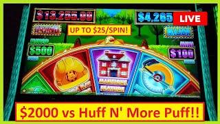 MANSIONS FEATURE JACKPOT! Huff N' More Puff - LIVE SLOTS S1: Ep. 7 | The Big Payback