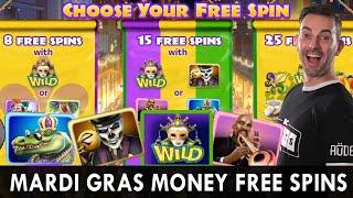 Mardi Gras MONEY  Which Bonus to PICK??  PlayLuckyLand Online Slots