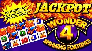 First HANDPAY JACKPOT On YouTube For BRAZIL GOLD Slot Machine /$10 Max Bet SUPER FREE GAMES | PART-1