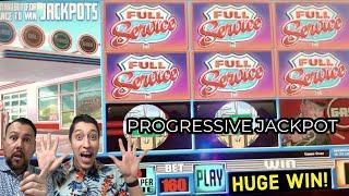 Have you tried FULL SERVICE Slot Machine? We won a BIG PROGRESSIVE JACKPOT and were so SHOCKED!