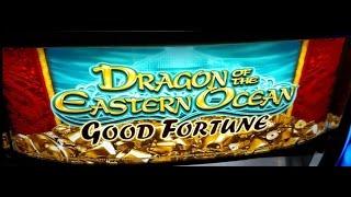 Aristocrat Dragons of the Eastern Ocean BIG WIN! Slot machine bonus free spins