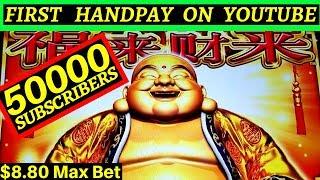 BIGGEST Handpay Jackpot On YouTube For TRIPLE FESTIVAL Slot $8.80 Max Bet | 5 TREASURES Slot Bonus