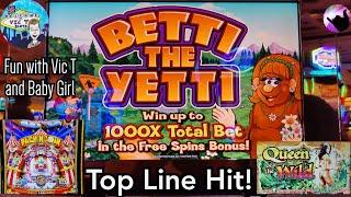 Top Line Hit on High Limit Betti The Yetti!  Brunch and Slots with Vic T and Baby Girl