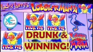 LUCKY LARRY'S LOBSTERMANIA LIVED UP TO IT'S NAME! WINNING SESSION FOR A DRUNK MRS. CT in HL ROOM!