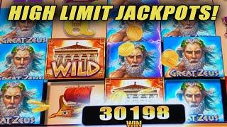 MORE HIGH LIMIT SLOT PLAY!  ZEUS  CODE RED  OTHER JACKPOT HANDPAYS