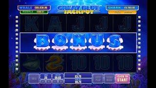 MEGA Win from £0.75p Spin on the New Great Blue Jackpot Online Slot from Playtech
