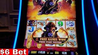 BUFFALO Slot Machine $6 Bet Bonus| LIVE PLAY Las Vegas