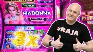 Triple Jackpots with Madonna  High Limit $50 Spins on Mighty Cash!