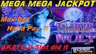 MEGA MEGA JACKPOT ! Timber Wolf Deluxe Slot machine HAND PAY (MAX BET $2.50)