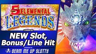 5 Elemental Legends Slot - New Slot, Live Play with Free Spins and Nice Line Hit