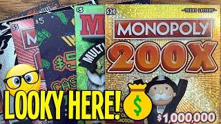 BONUS PAYS!!  $80/TICKETS! $20 Monopoly 200X + LOTS OF $5'S!  TX Lottery Scratch Offs