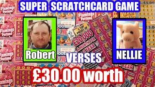 Classic BIG Scratchcard Game.£30.00 of Sheer Fun..Wow!..Robert & Tesco Vs Nellie & Sainsbury