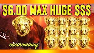 $6.00 •HUGE MAX• $$$ - •BUFFALO GOLD SLOT• - "WITHOUT HEAD - YOU'RE DEAD!" - Slot Machine Bonus