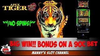 (Big Win!!) 40 Spins Bonus on Aruze Gaming's - Apex Tiger at Viejas Casino