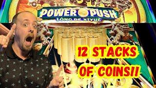 POWER PUSH LONG DE XIVUE 12 STACKS OF COINS PUSHED!!! Big 100x win!!