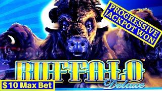 •AWESOME SESSION•! W4 Jackpot Slot BIG WIN! Buffalo Deluxe PROGRESSIVE JACKPOT & Super Free Games |