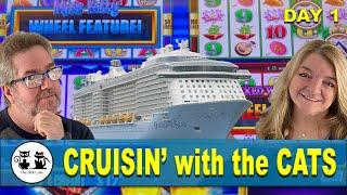CAT CRUISE DAY 1 - OVATION OF THE SEAS - WELCOME PARTY, SLOT PLAY, WONDER 4 JACKPOTS DOUBLE BONUS!