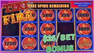 HIGH LIMIT Lightning Link Tiki Fire ️$25 MAX BET Bonus Round Slot Machine Casino ️