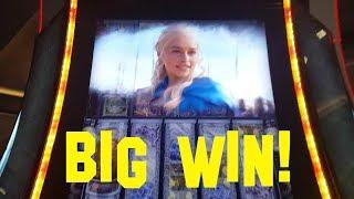 Game of Thrones live play max bet $5.00 with BIG WIN on Dracarus FEATURE BONUS Slot Machine
